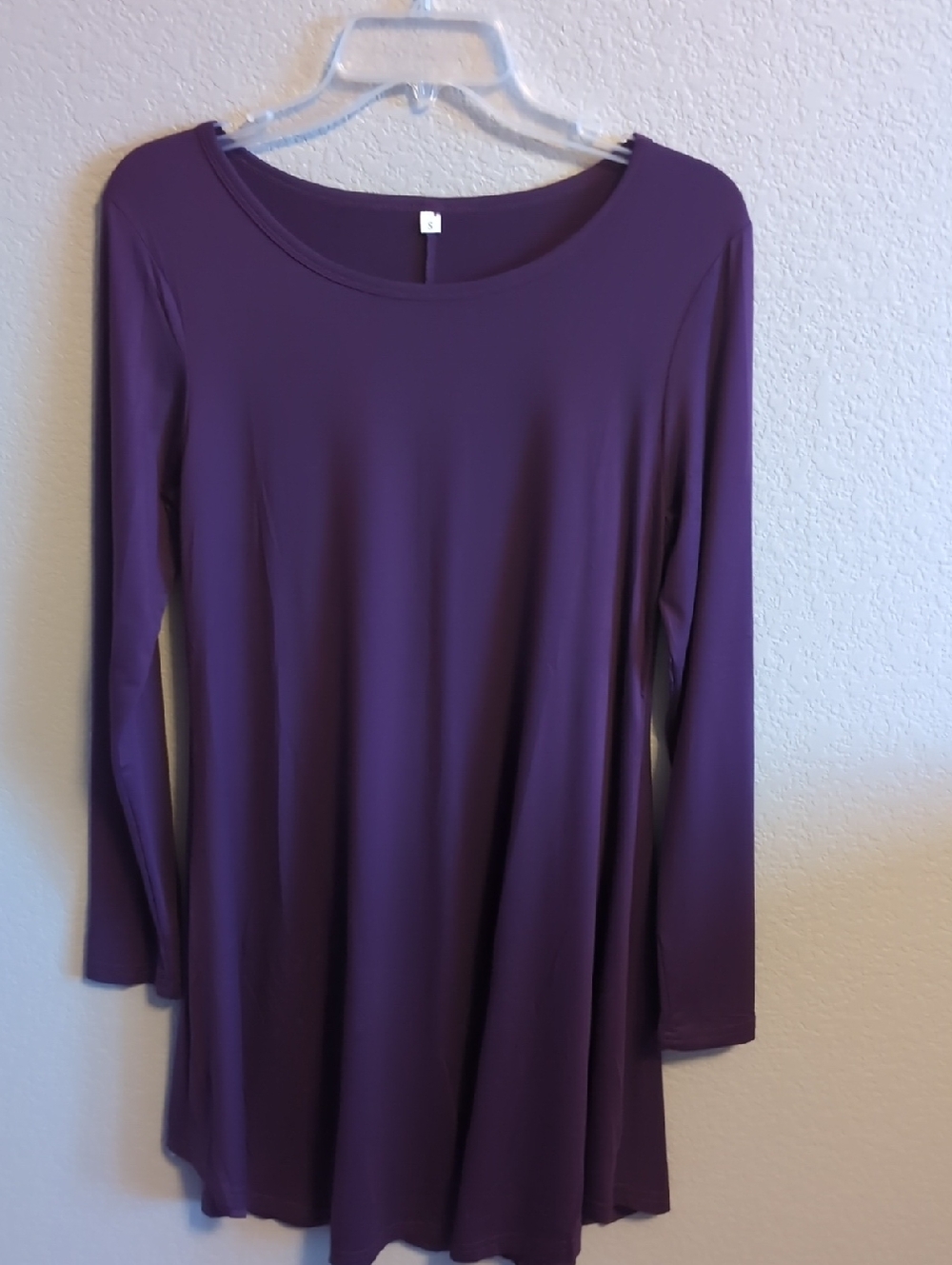 Soft Vibrant Purple Long Sleeve Skater Swing Dress